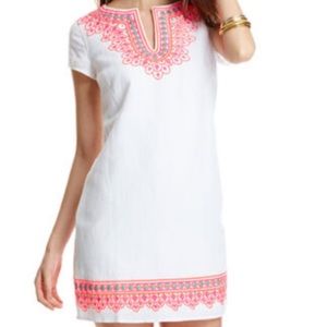 Vineyard Vines Linen Blend Embroidered Dress